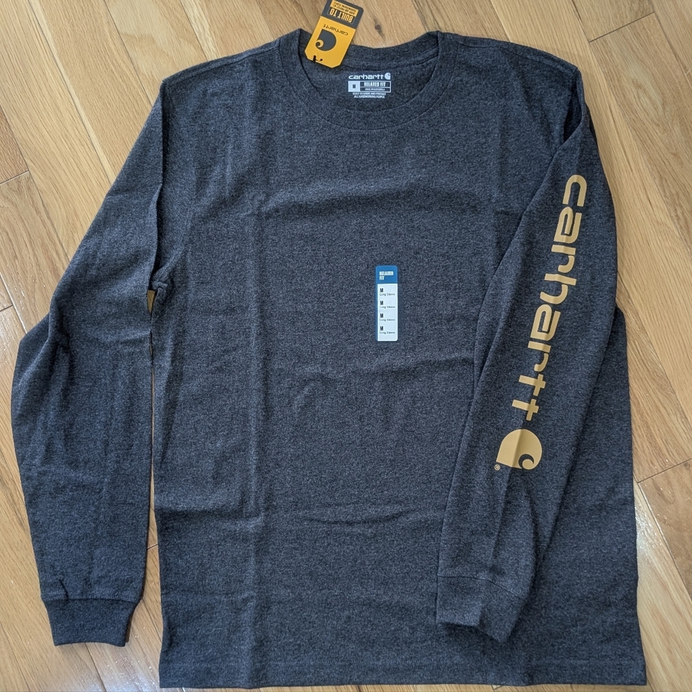 NWT Carhartt Dark Heathered Gray, Long Sleeve Shirt, Men's Medium